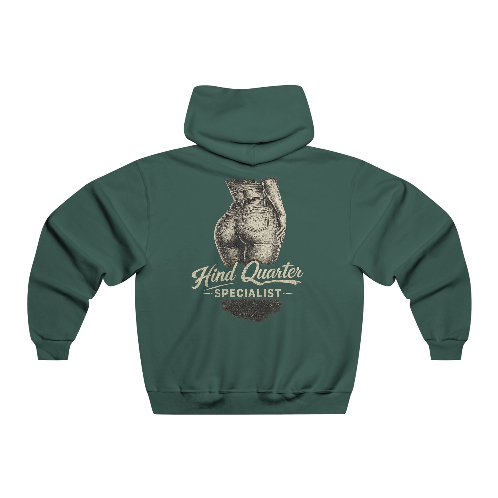 Butcher Shop Hoodie — "Hind Quarter Specialist" Graphic Meat Co. Hooded Sweatshirt