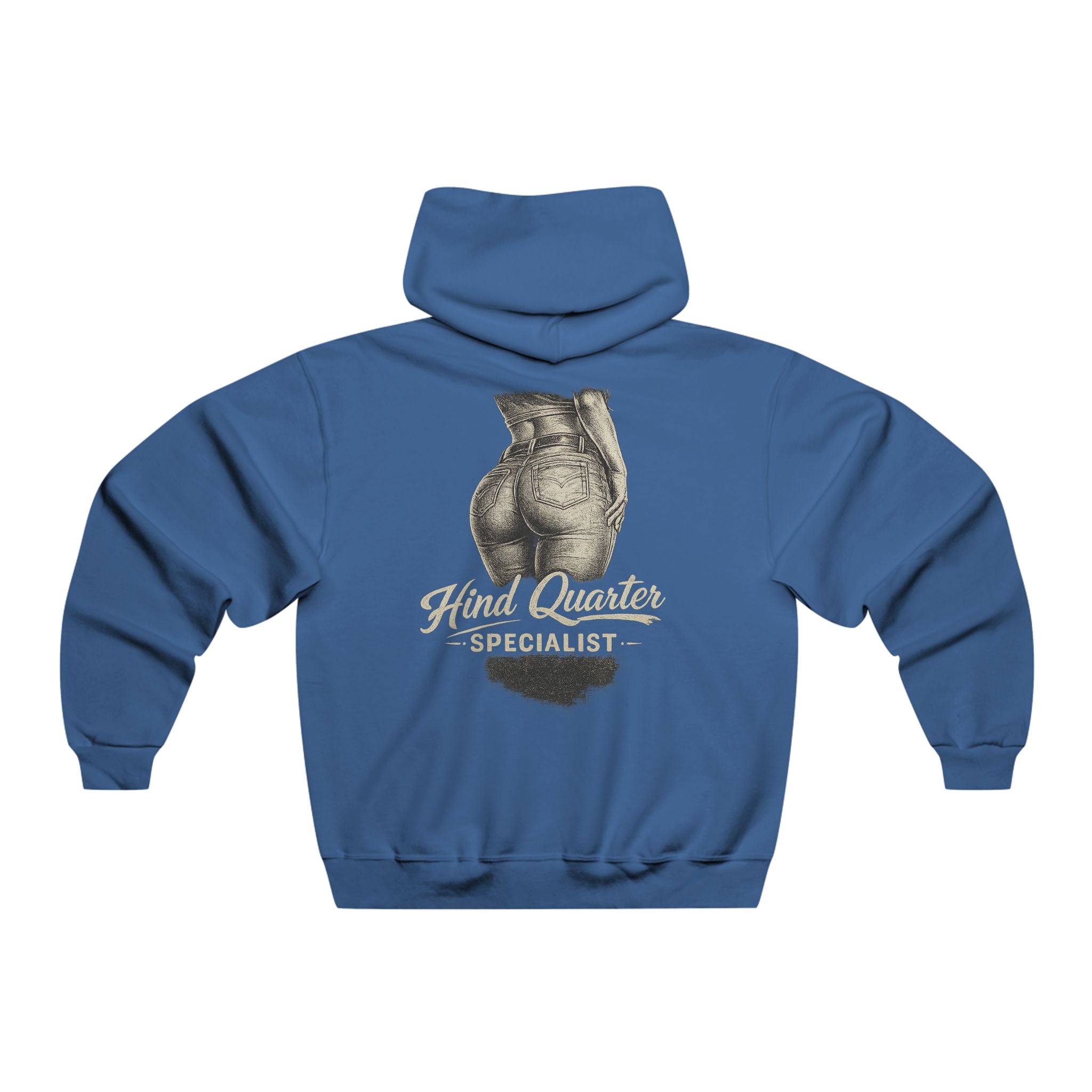 Butcher Shop Hoodie — "Hind Quarter Specialist" Graphic Meat Co. Hooded Sweatshirt